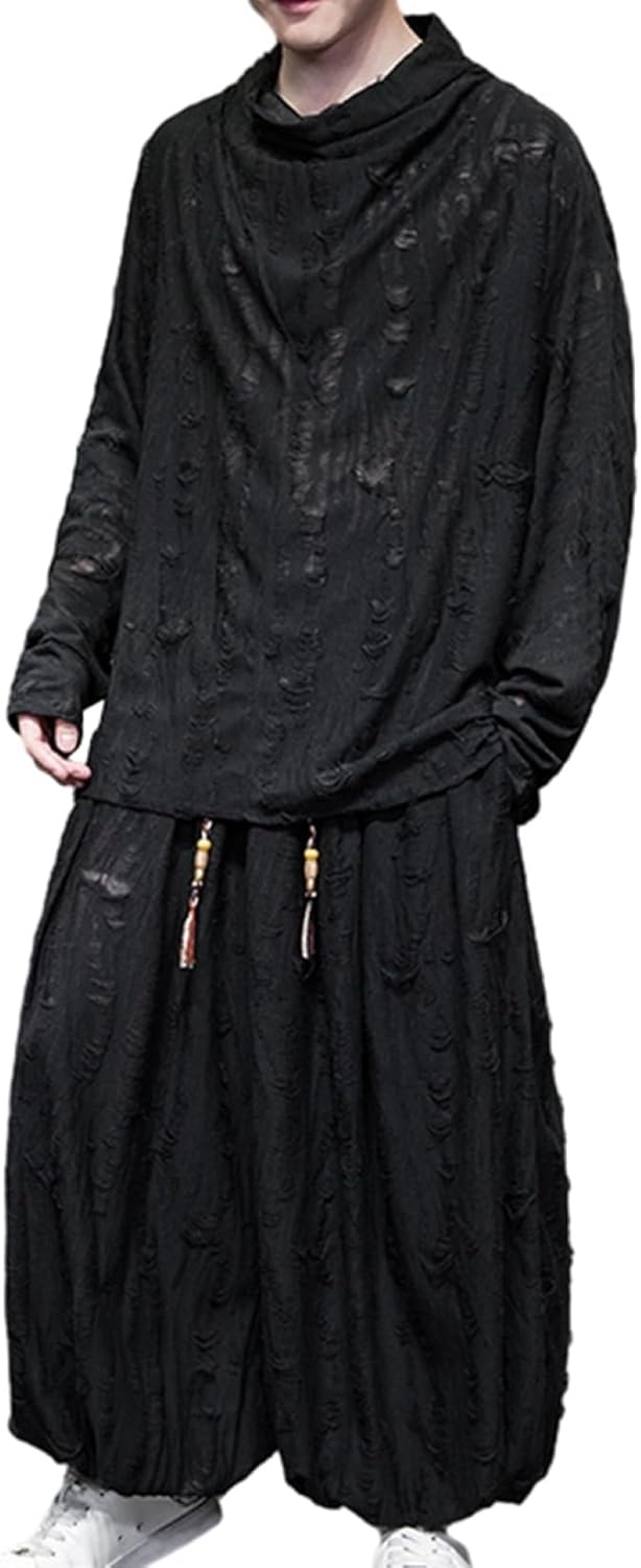 アメリビンテージ シースルー袖 ブラックロングドレス パンツドレス S